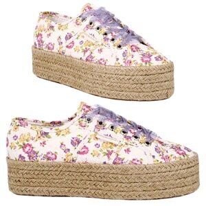 LoveShackFancy Superga Women’s ‘2790 Flowers Rope’ Sneakers White Size 38, 8 US